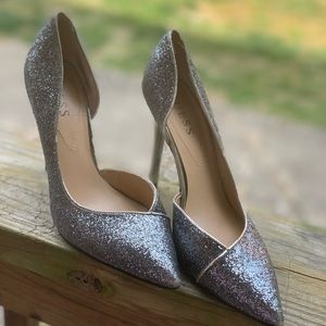 Sparkly grey guess heels